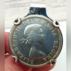 1960 Canadian Silver Dollar Money Clip Queen Elizabeth Canada Coin Coming soon